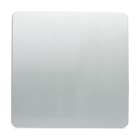 Single Blanking Plate in platinum silver, an 88mm square screwless polycarbonate face with rounded corners, shown against a plain white background.