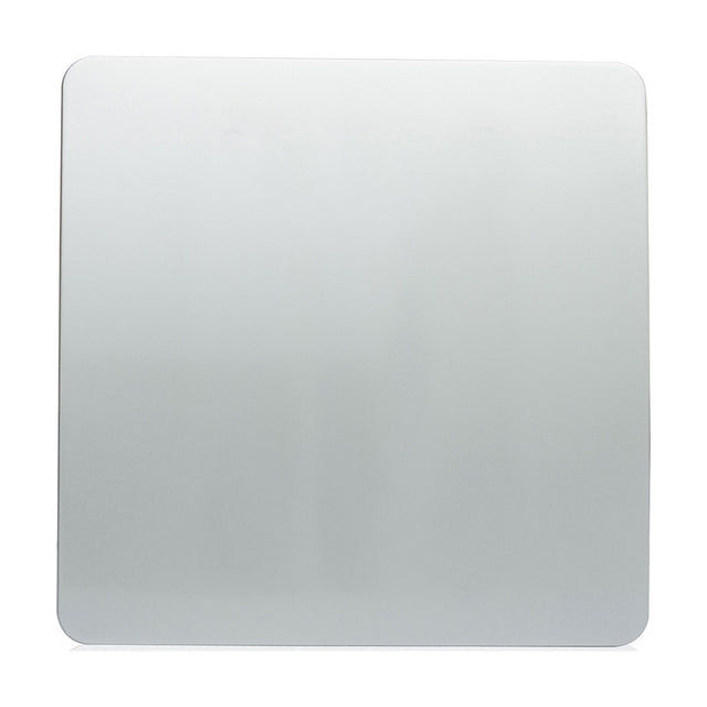 Single Blanking Plate in platinum silver, an 88mm square screwless polycarbonate face with rounded corners, shown against a plain white background.