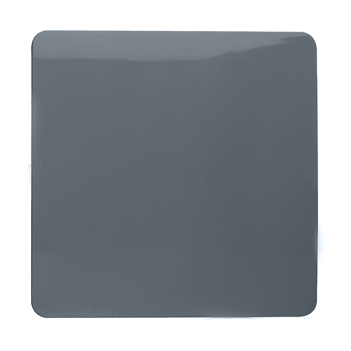 Single Blanking Plate in warm grey, a square 1-gang screwless cover plate with a flat, unbroken face, shown on a plain white background.