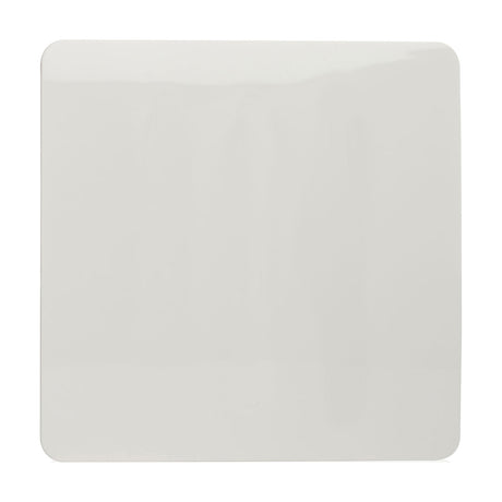 Single Blanking Plate in ice white, a screwless square cover for a single gang position, shown in polycarbonate finish against a plain white background.