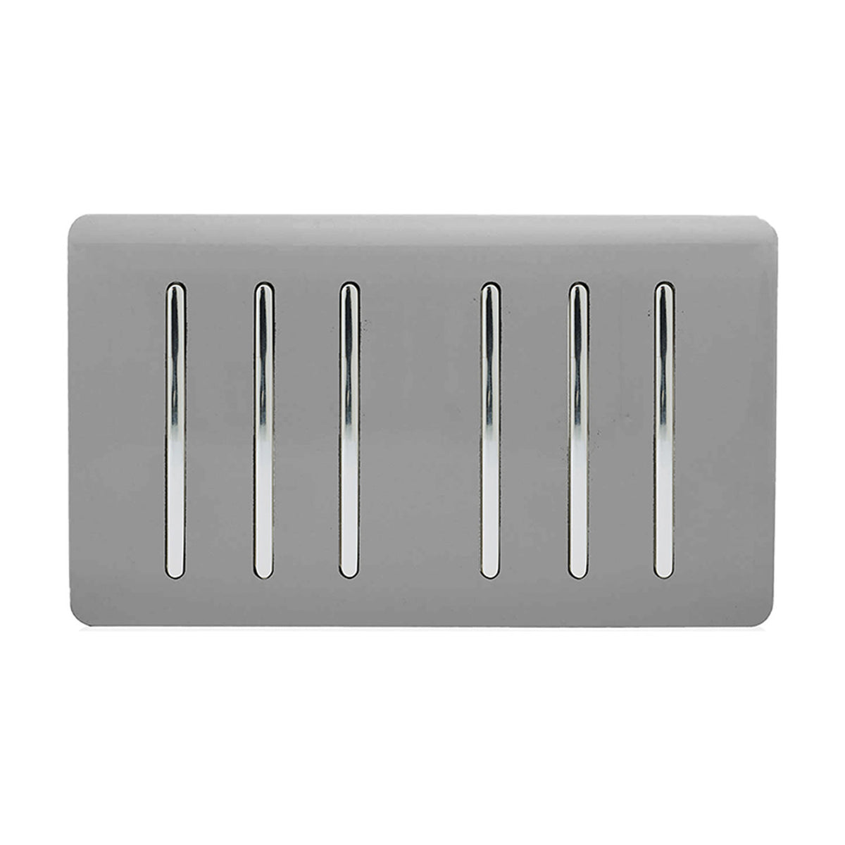 6 Gang Twin 2 Way Light Switch - Light Grey