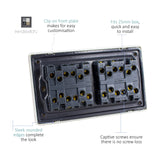 8 Gang Twin 2 Way Light Switch - Carbon Fibre