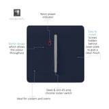 1 Gang Double 20A Light Switch - Navy Blue