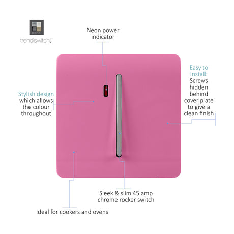 1 Gang Double 20A Light Switch - Pink