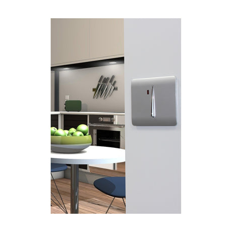 1 Gang Double 20A Light Switch in platinum silver, shown upright on a plain white background.