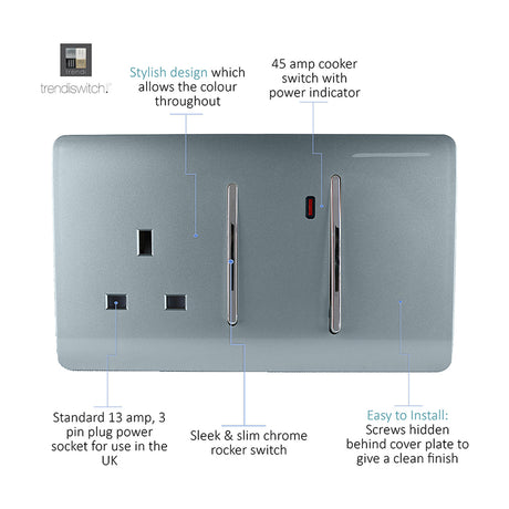 45A Cooker Control Unit - Cool Grey