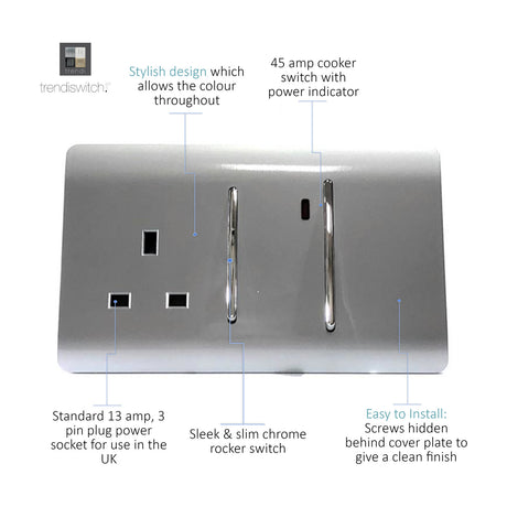 45A Cooker Control Unit - Platinum Silver