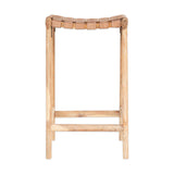 Adembi Woven Leather Counter Stool - Natural & Brown