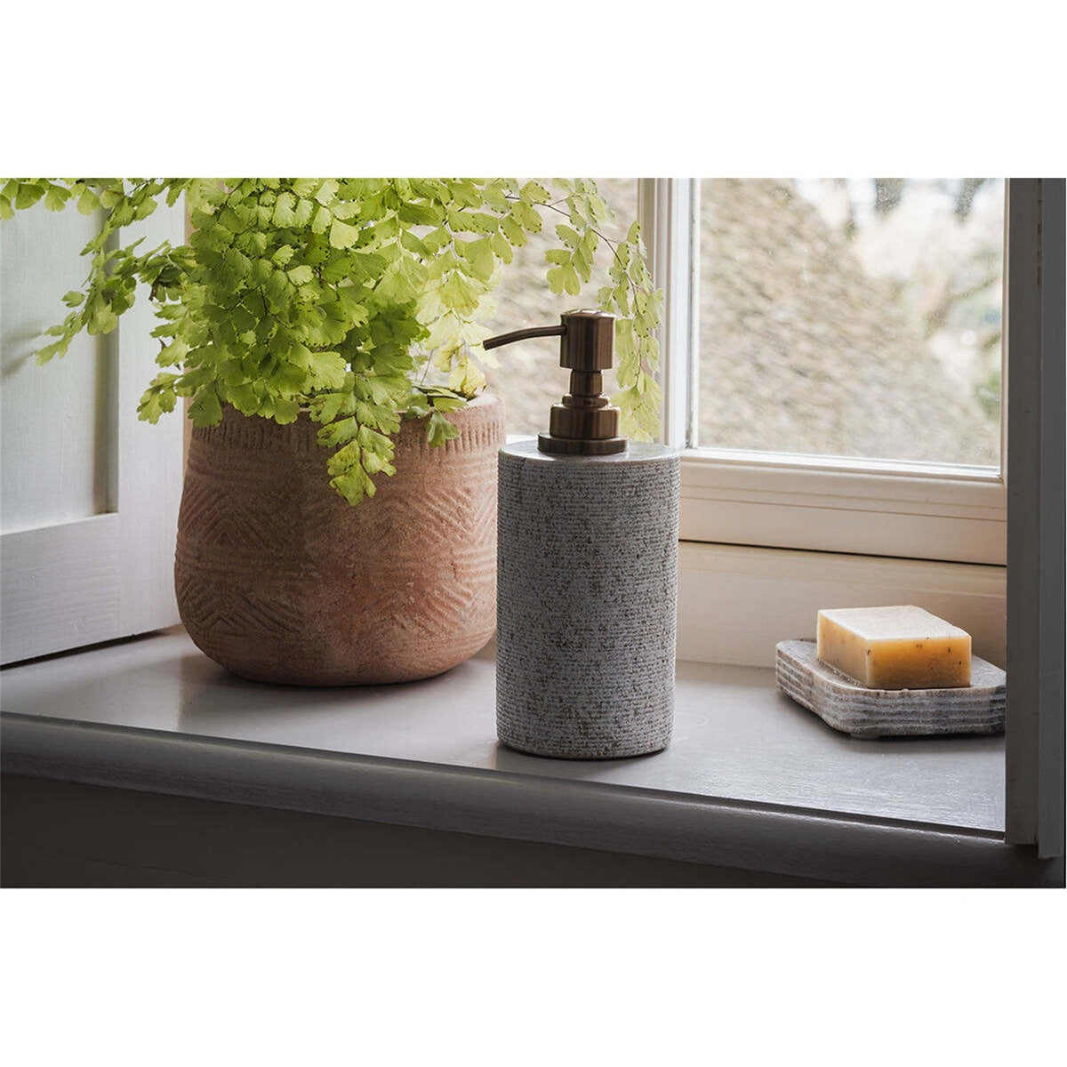 Asana Marble Soap Dispenser - Grey