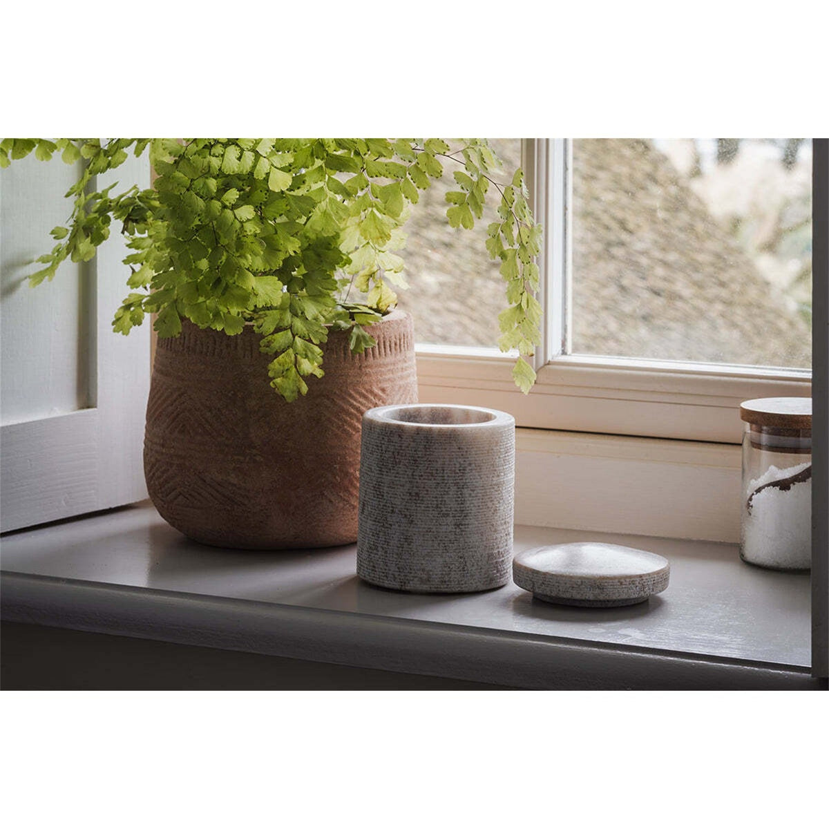 Asana Marble Storage Jar - Grey