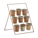 Abari Nine Pot Plant Stand - Aged Zinc