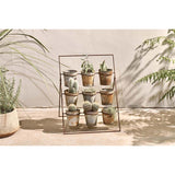 Abari Nine Pot Plant Stand - Aged Zinc