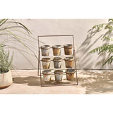 Abari Nine Pot Plant Stand - Aged Zinc