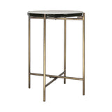 Aluva Glass Side Table - Antique Brass
