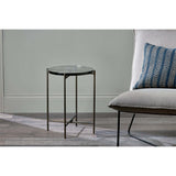 Aluva Glass Side Table - Antique Brass