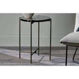Aluva Glass Side Table - Antique Brass