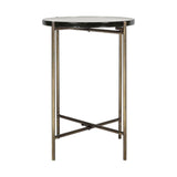 Aluva Glass Side Table - Antique Brass