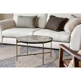 Aluva Cast Glass Coffee Table - Antique Brass