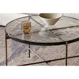 Aluva Cast Glass Coffee Table - Antique Brass
