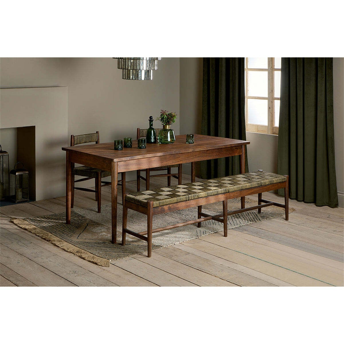 Anbu Small Acacia Dining Table - Washed Walnut