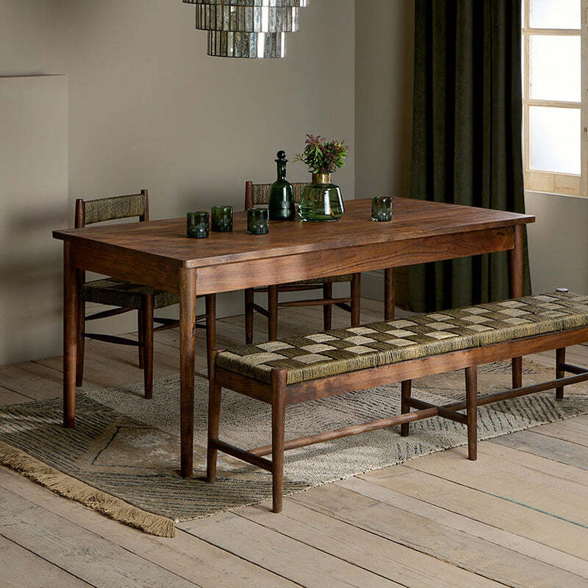 Anbu Large Acacia Dining Table - Washed Walnut