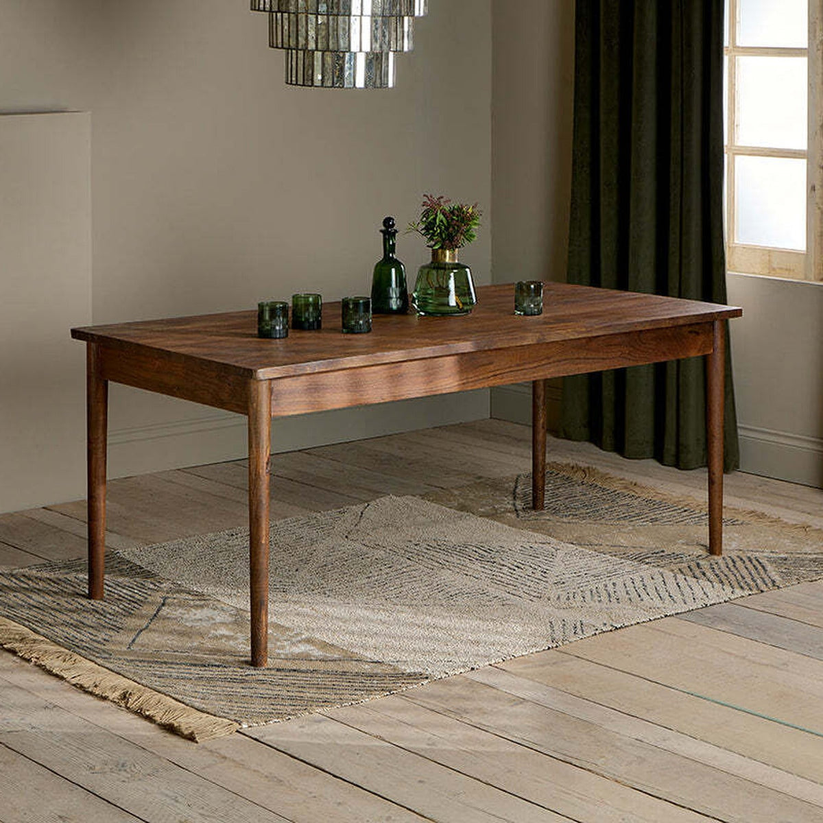 Anbu Large Acacia Dining Table - Washed Walnut
