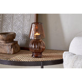 Adesola Glass Tealight Holder Lamp - Amber