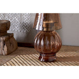 Adesola Glass Tealight Holder Lamp - Amber