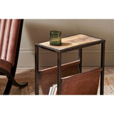 Alera Mango Wood & Leather Side Table - Natural