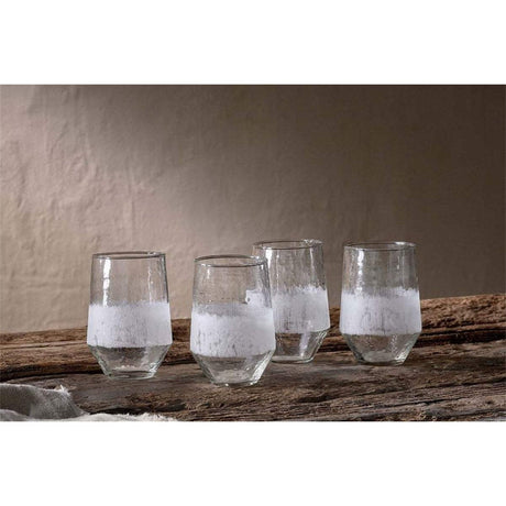 Anara Large Etched Tumblers - Clear - Set of 4