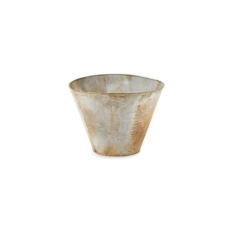 Abari Large Tapered Planter - Aged Zinc