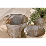 Abari Large Tapered Planter - Aged Zinc