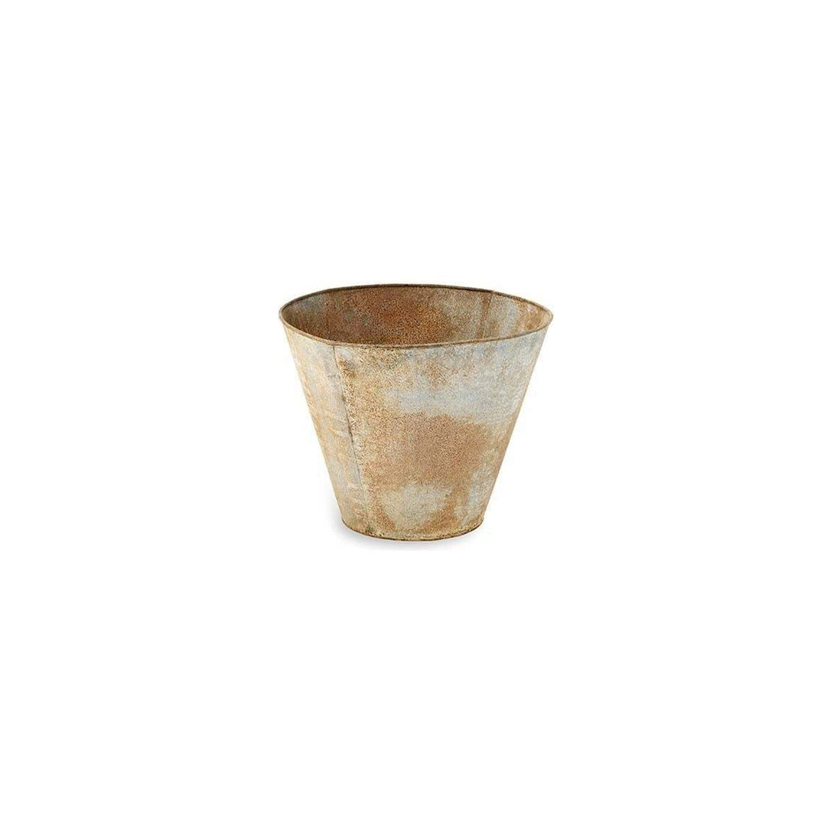 Abari Large Tapered Planter - Aged Zinc