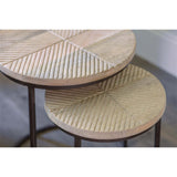 Aasha Mango Wood & Iron Nest of 2 Side Tables - Natural