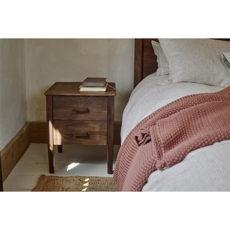 Anbu Acacia Bedside Table - Washed Walnut