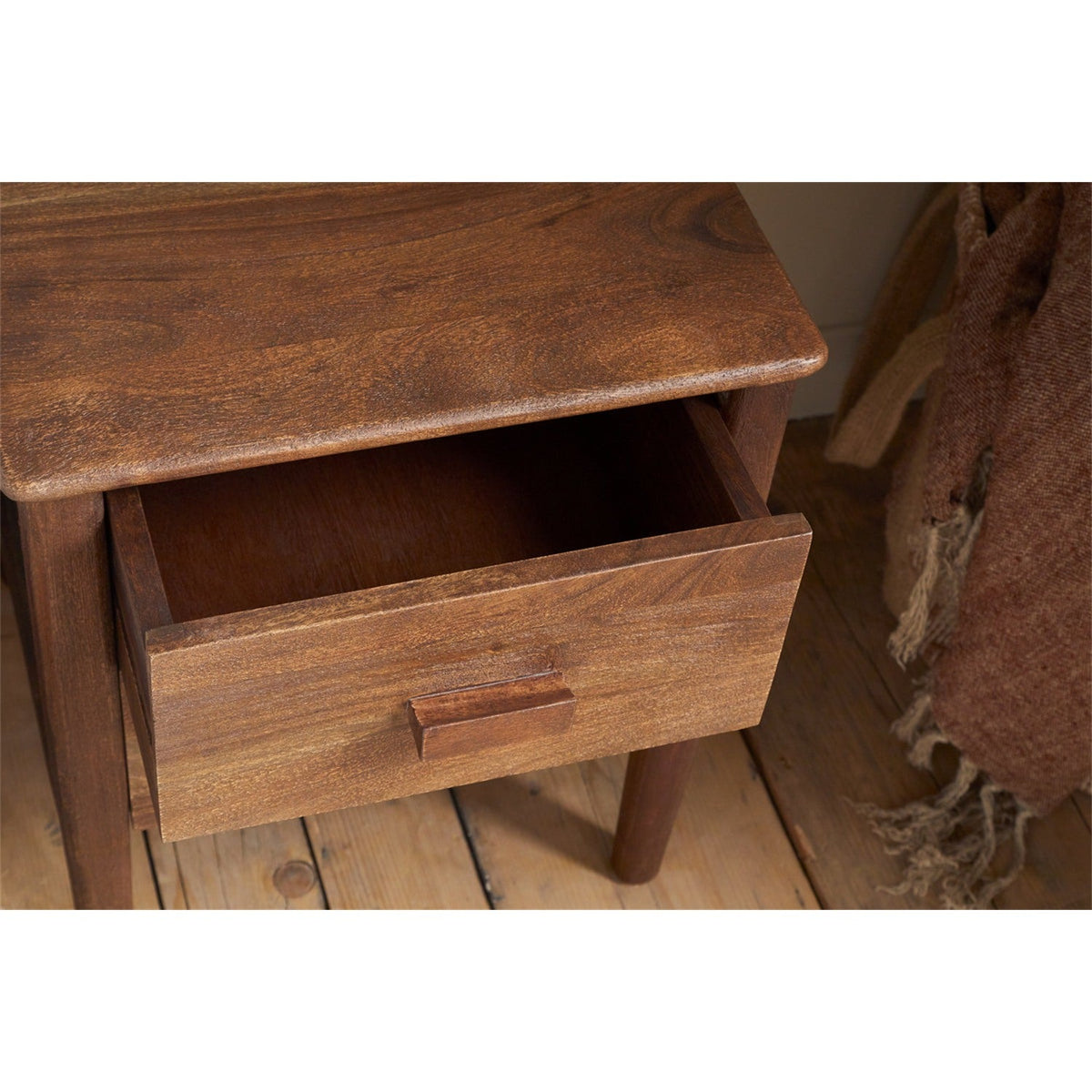 Anbu Acacia Bedside Table - Washed Walnut