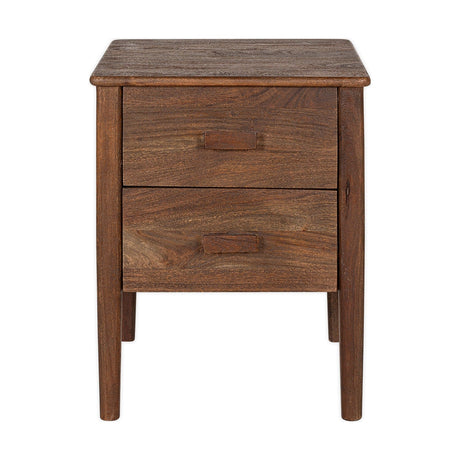 Anbu Acacia Bedside Table - Washed Walnut