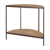 Aasha Mango Wood Half Moon Console Table - Natural