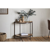 Aasha Mango Wood Half Moon Console Table - Natural