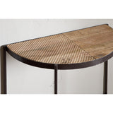 Aasha Mango Wood Half Moon Console Table - Natural