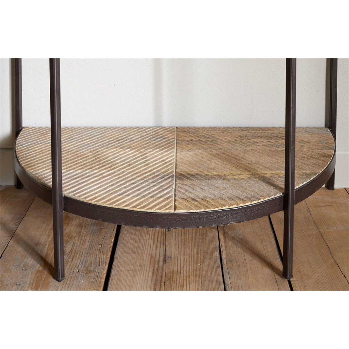 Aasha Mango Wood Half Moon Console Table - Natural