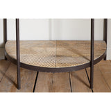 Aasha Mango Wood Half Moon Console Table - Natural