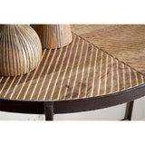Aasha Mango Wood Half Moon Console Table - Natural