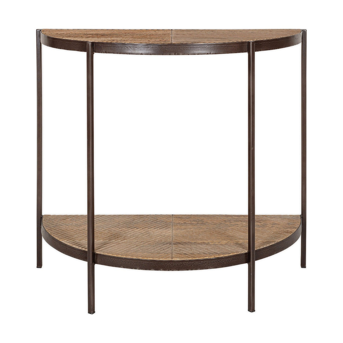 Aasha Mango Wood Half Moon Console Table - Natural