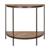 Aasha Mango Wood Half Moon Console Table - Natural