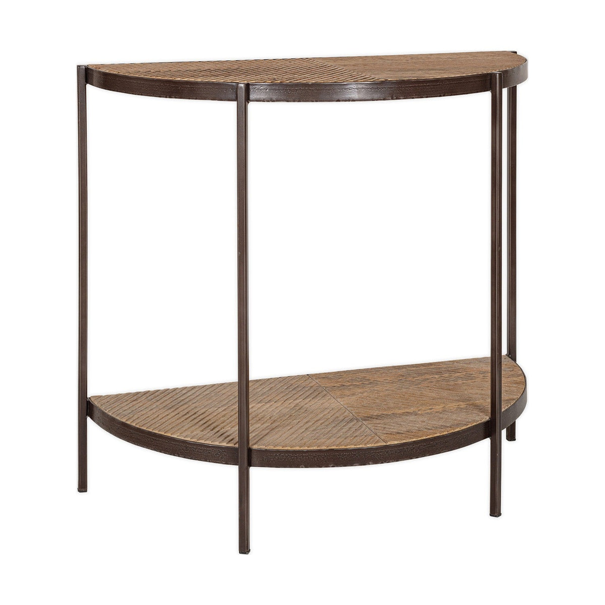 Aasha Mango Wood Half Moon Console Table - Natural