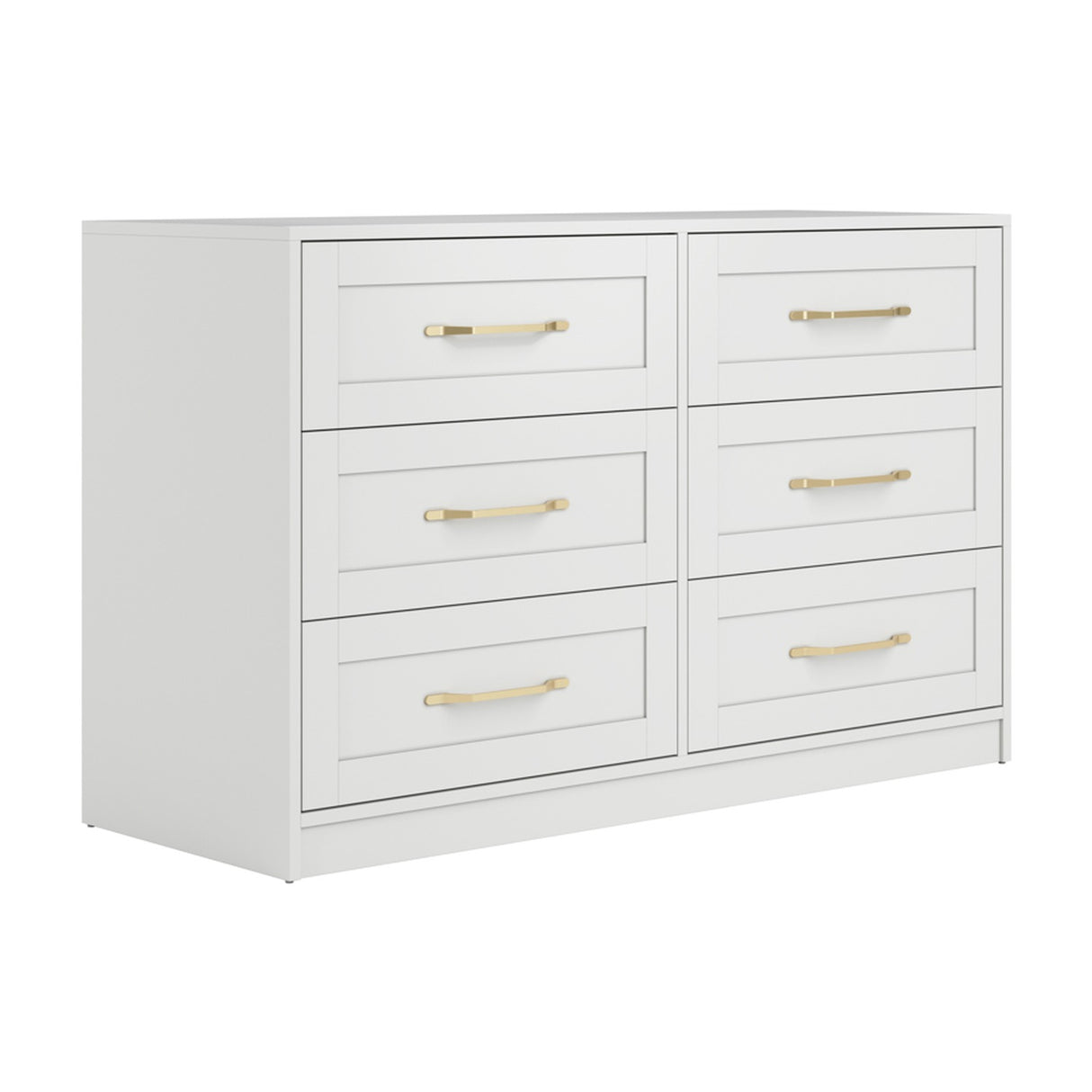 Austen 6 Drawer Chest of Drawers - White with Gold