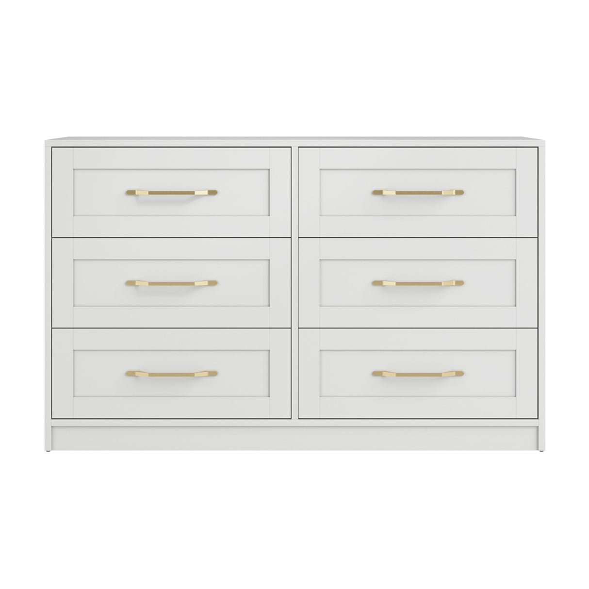 Austen 6 Drawer Chest of Drawers - White with Gold
