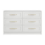 Austen 6 Drawer Chest of Drawers - White with Gold