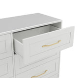 Austen 6 Drawer Chest of Drawers - White with Gold